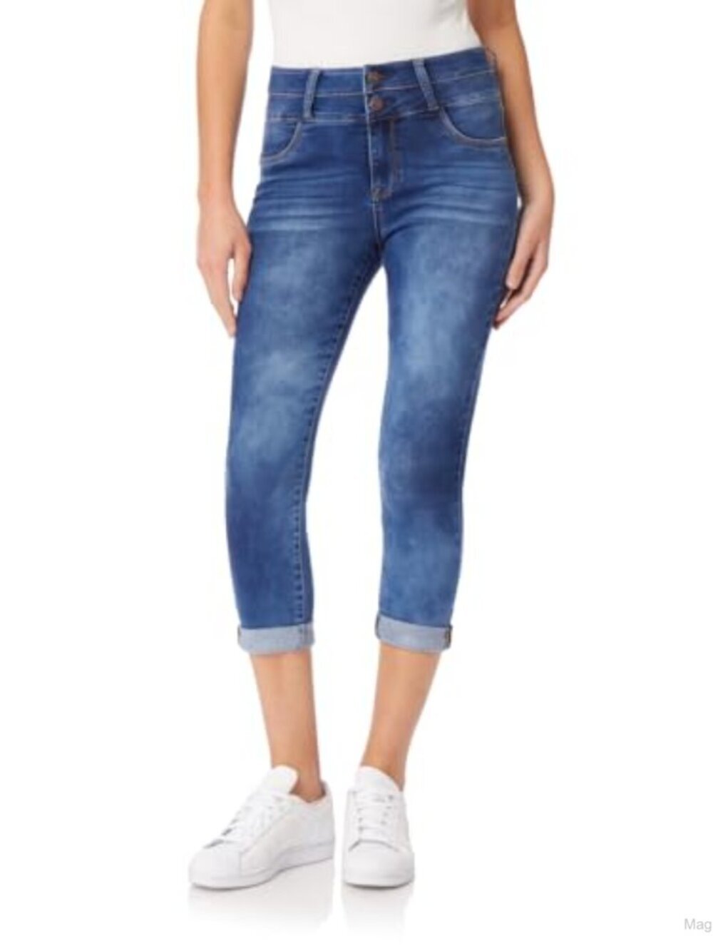 WallFlower Sassy Cropped High Rise Skinny Jeans Womens Stretch Denim